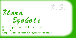 klara szokoli business card